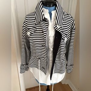 Cabo Nautical Stripe Jacket, Blue,Large (Over-Sized)